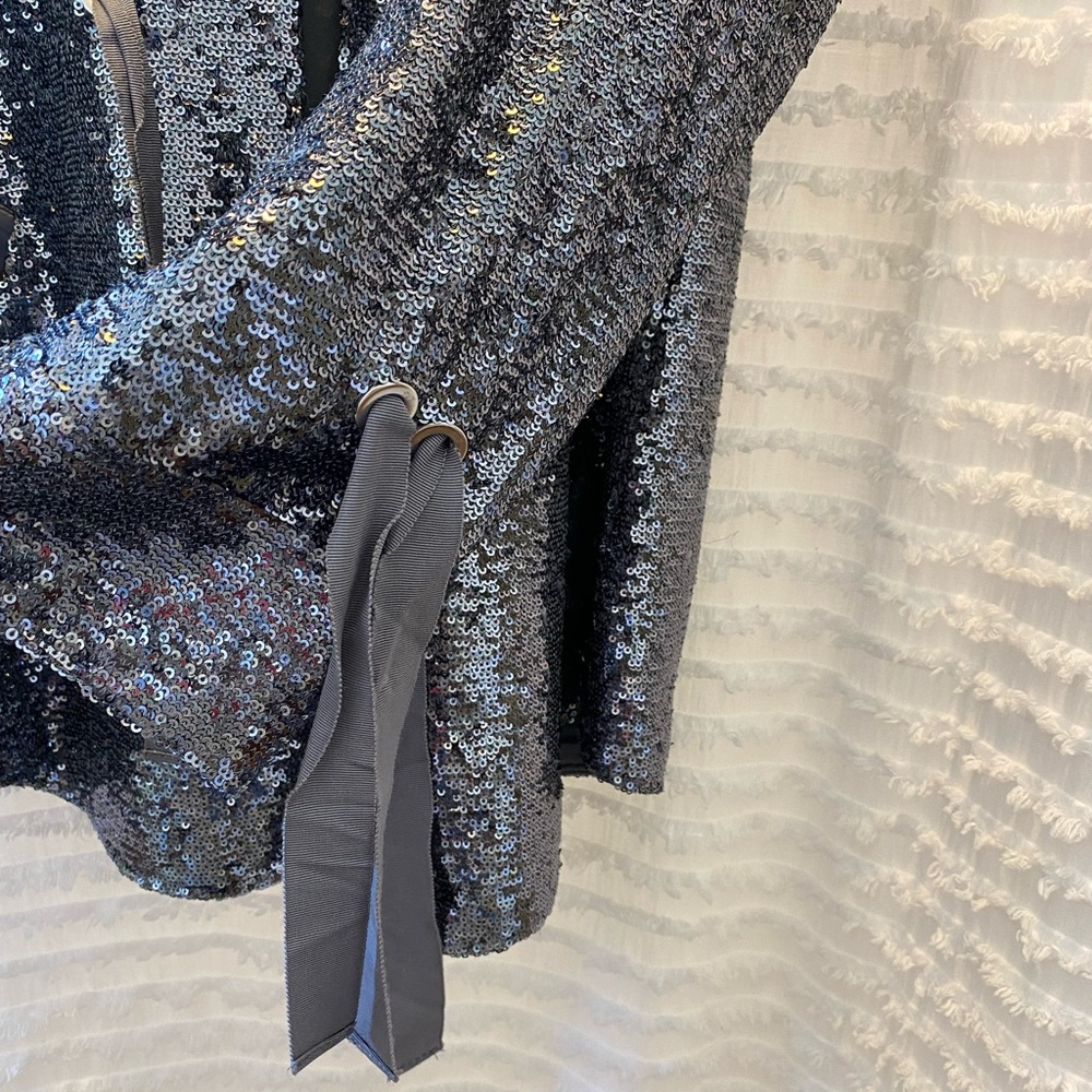 Cinq a Sept Sequin Mathi Gunmetal Blazer - Picture 8 of 17